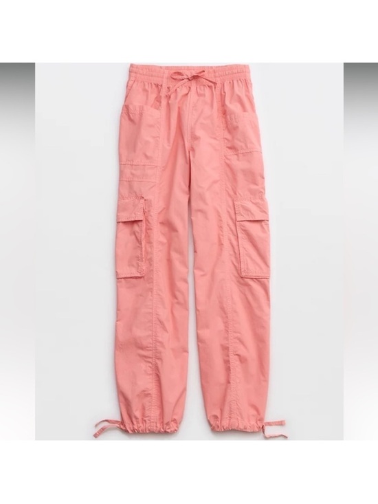 aerie Pants - aerie Coral Pink Wide Leg Cargo Pants